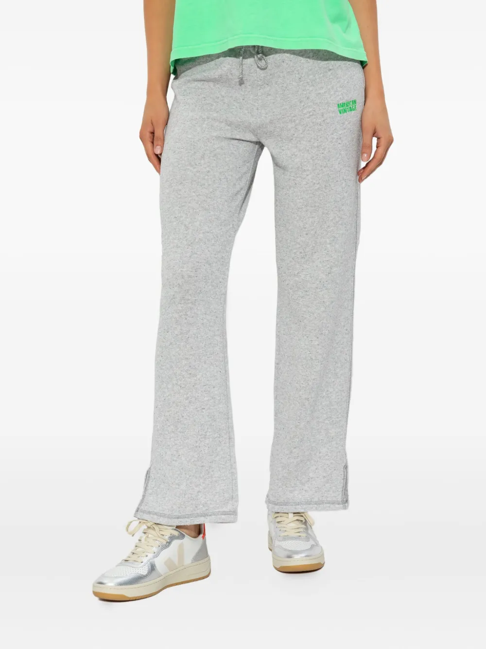 American Vintage Drawstring Side-split Trousers In Gray