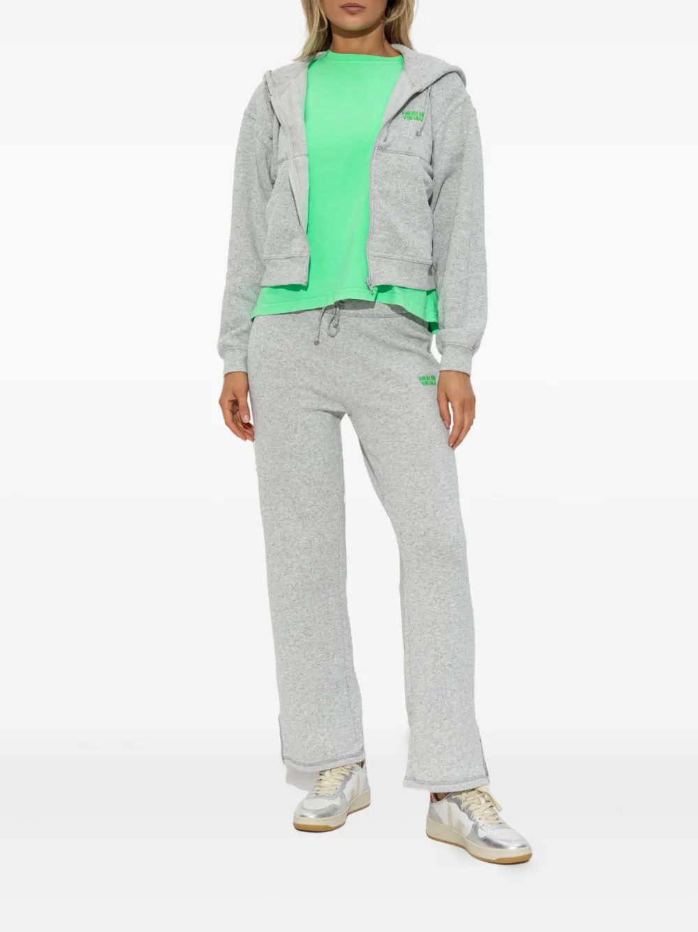 American Vintage drawstring side-split trousers - Grijs