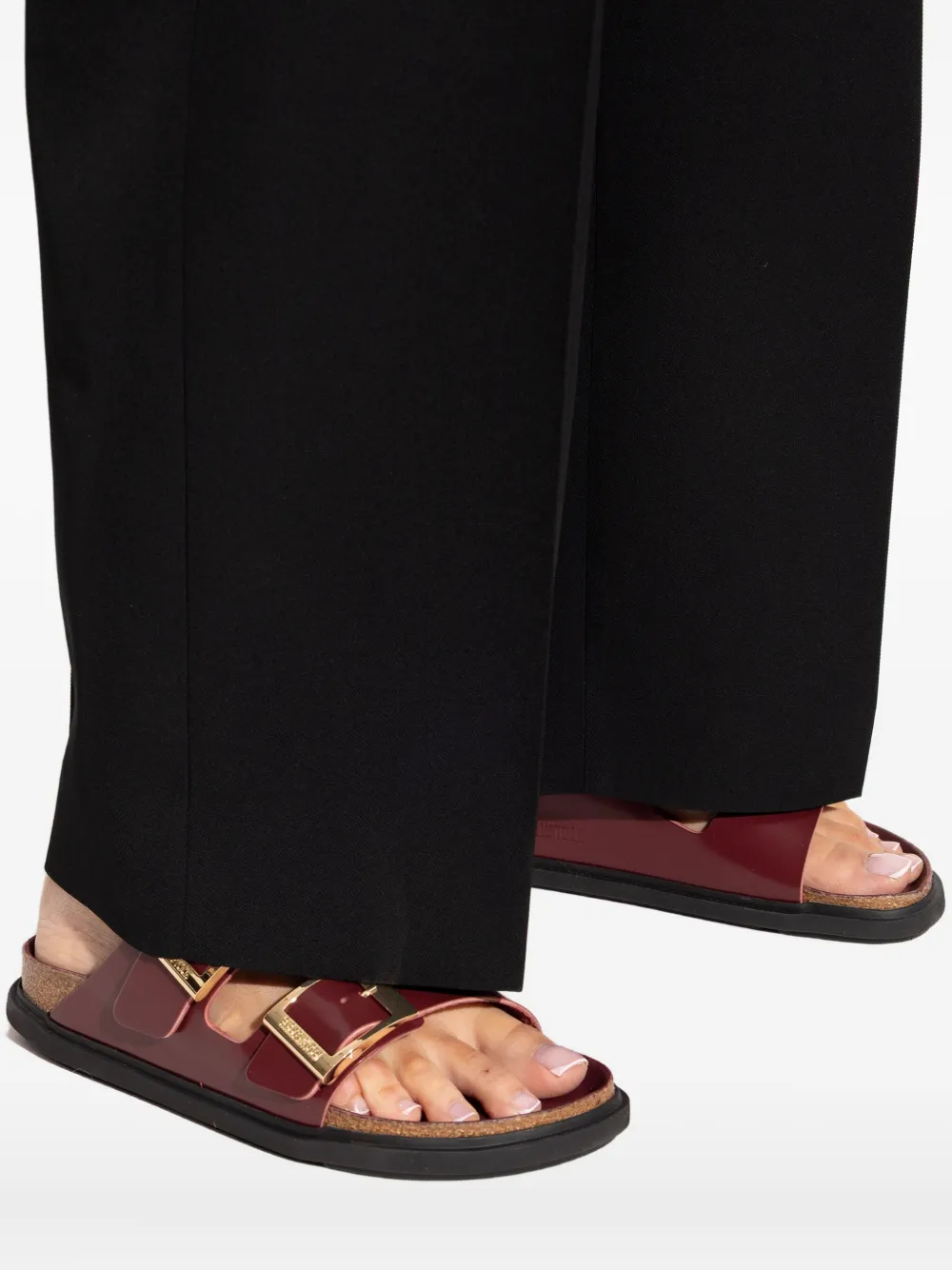 Birkenstock Arizona sandalen met dubbele gesp ZINFANDEL HIGH SHINE