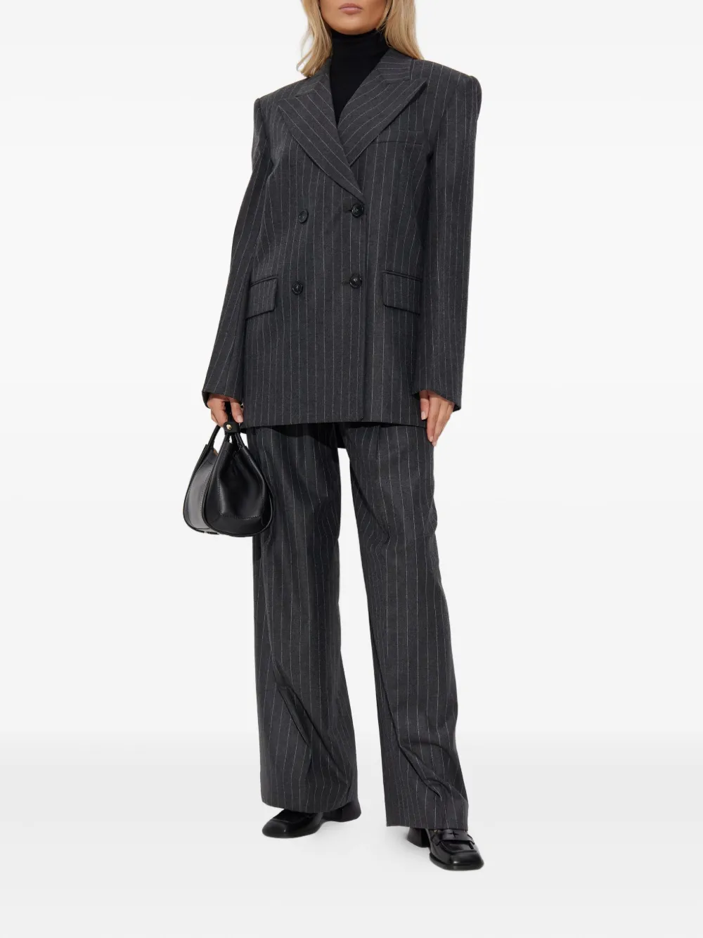 Max Mara Ribbed Turtleneck Top In Black