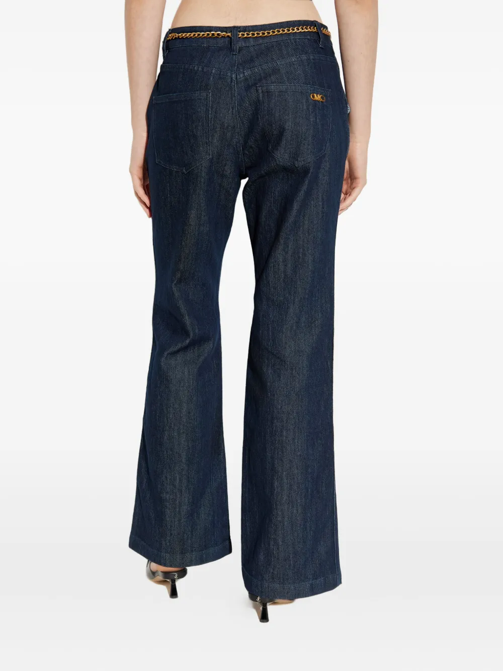 Michael Michael Kors Logo-plaque Flared Jeans In Blue