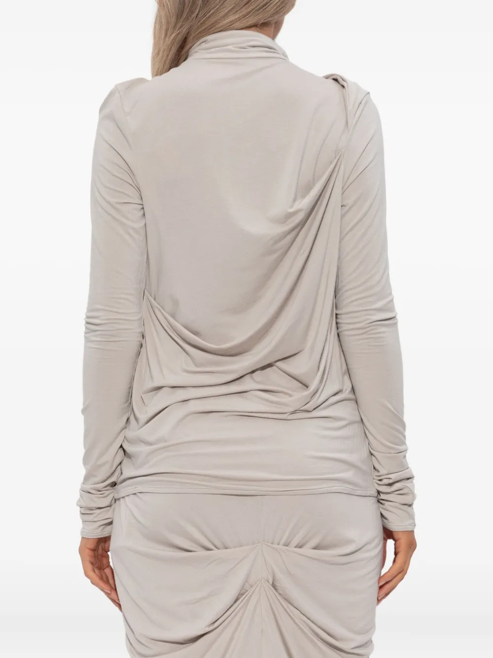 Entire Studios Draped Cowl-neck Top In Neutral