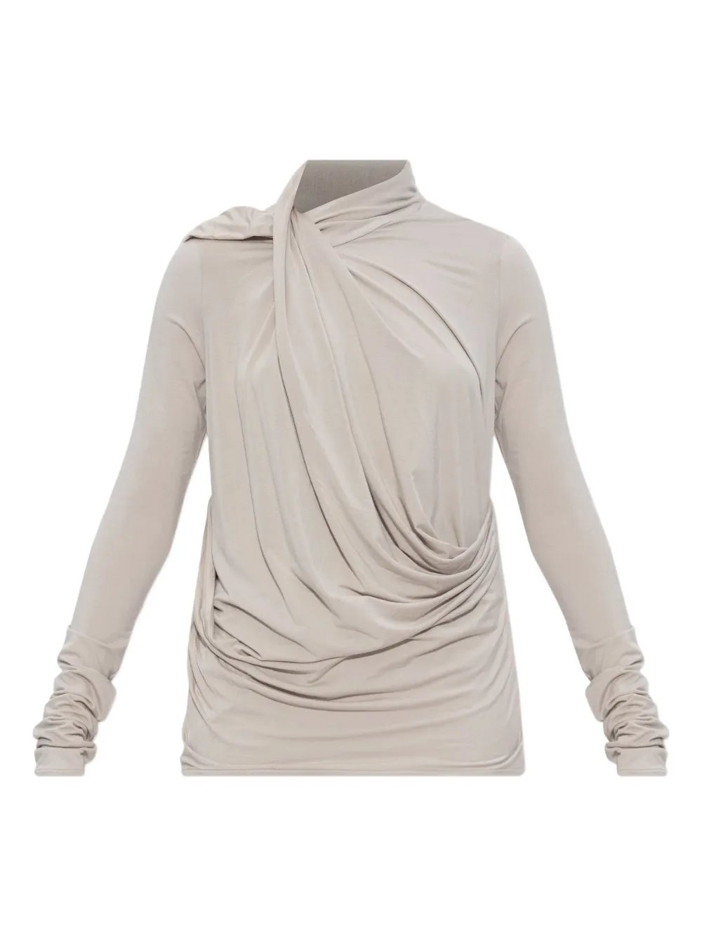 Entire Studios Draped Cowl-neck Top In Neutral