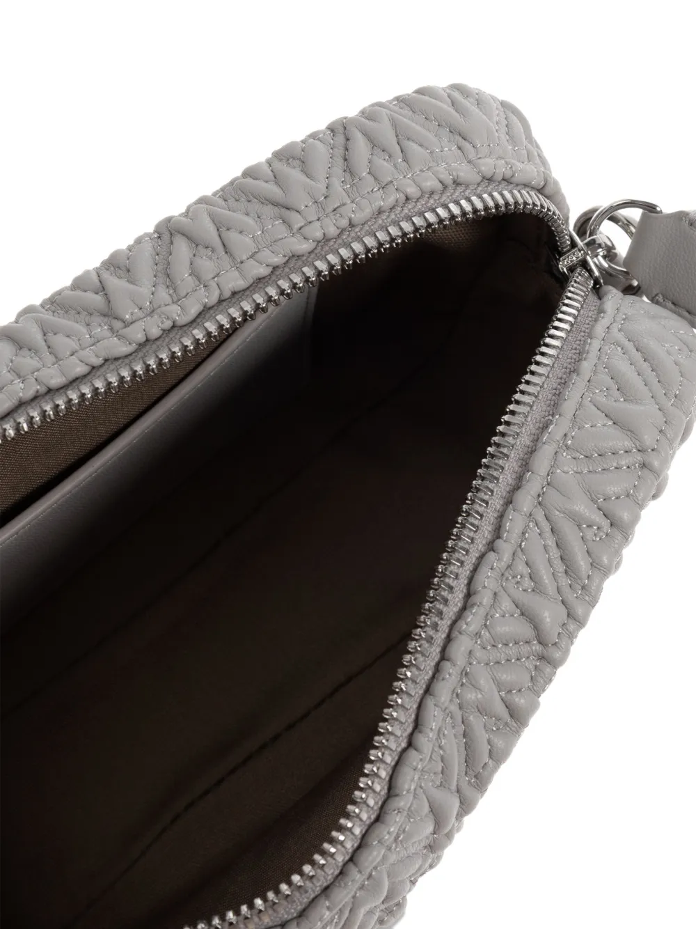 Emporio Armani Quilted Crossbody Bag In Gray