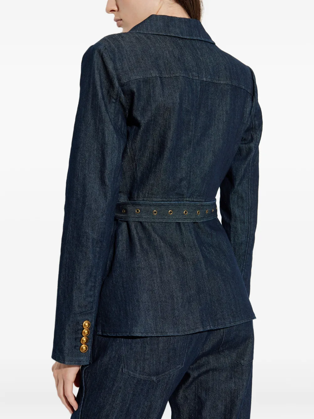 Michael Michael Kors Long-sleeved Denim Jacket In Blue