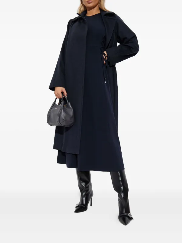 美品 MAX MARA 最高級 マニュエラ ベルテッドコート ネイビー 美品 MAX MARA 最高級 マニュエラ ベルテッドコート ネイビー