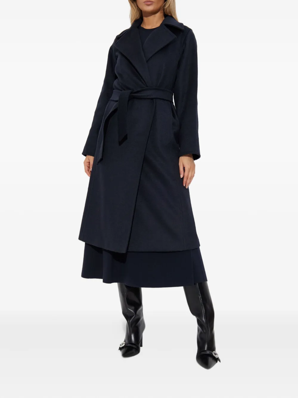 Max Mara Manuela mantel met ceintuur Blauw