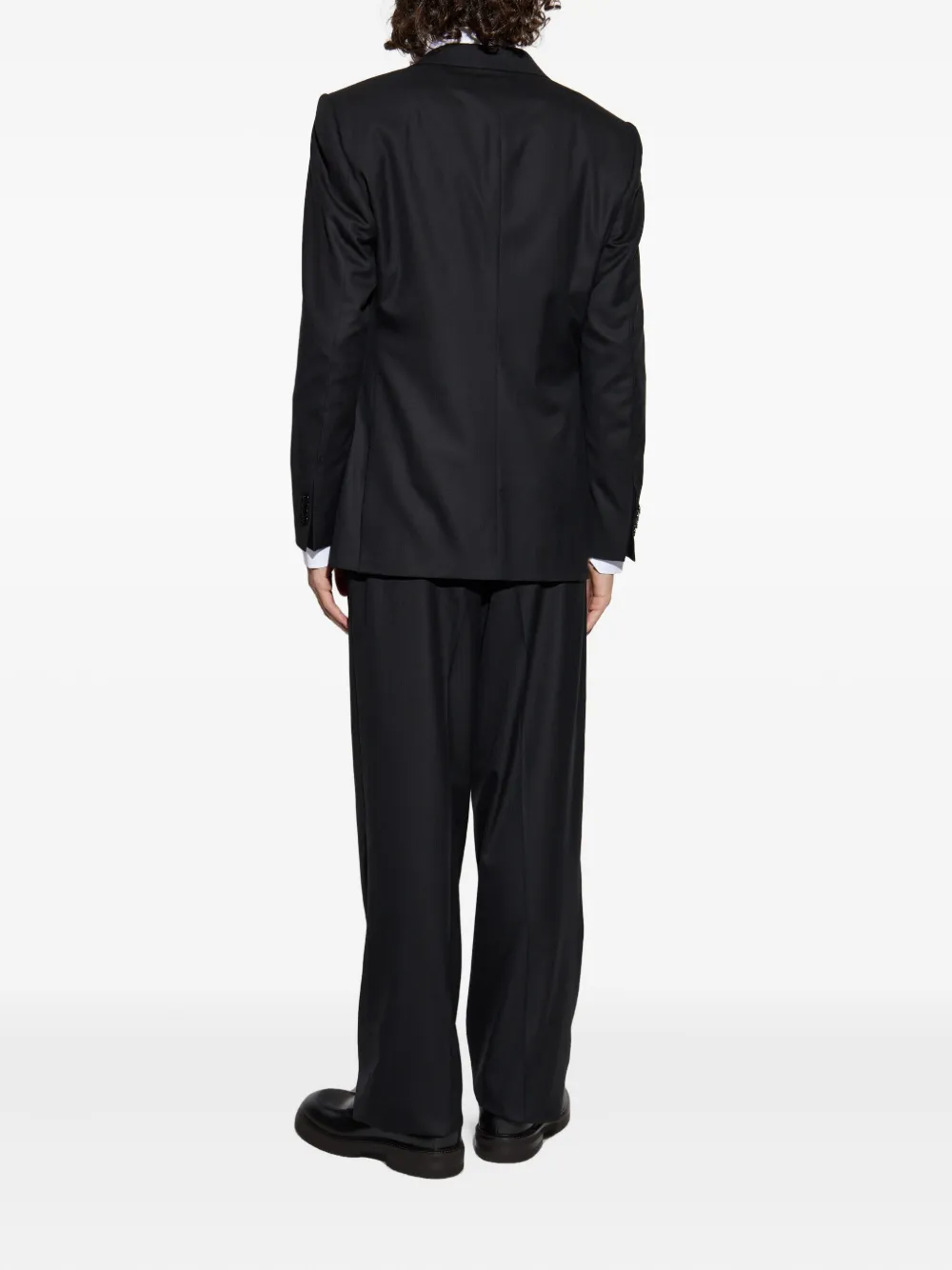 Giorgio Armani Double-breasted Wool Suit In Black