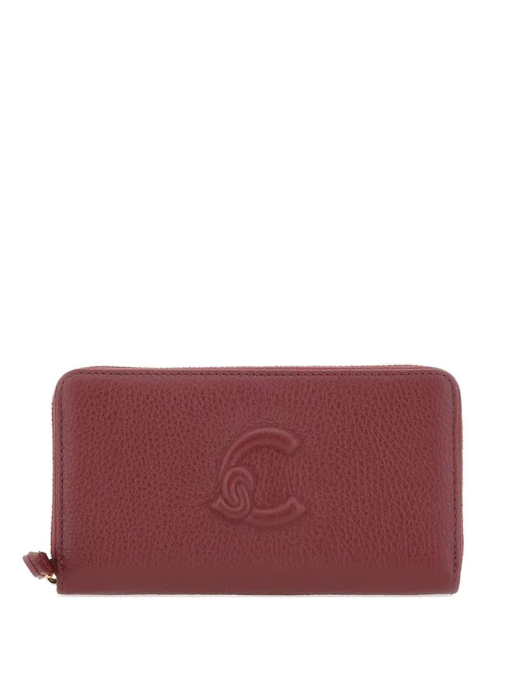 Coccinelle Embossed Logo Zip-around Wallet In Burgundy