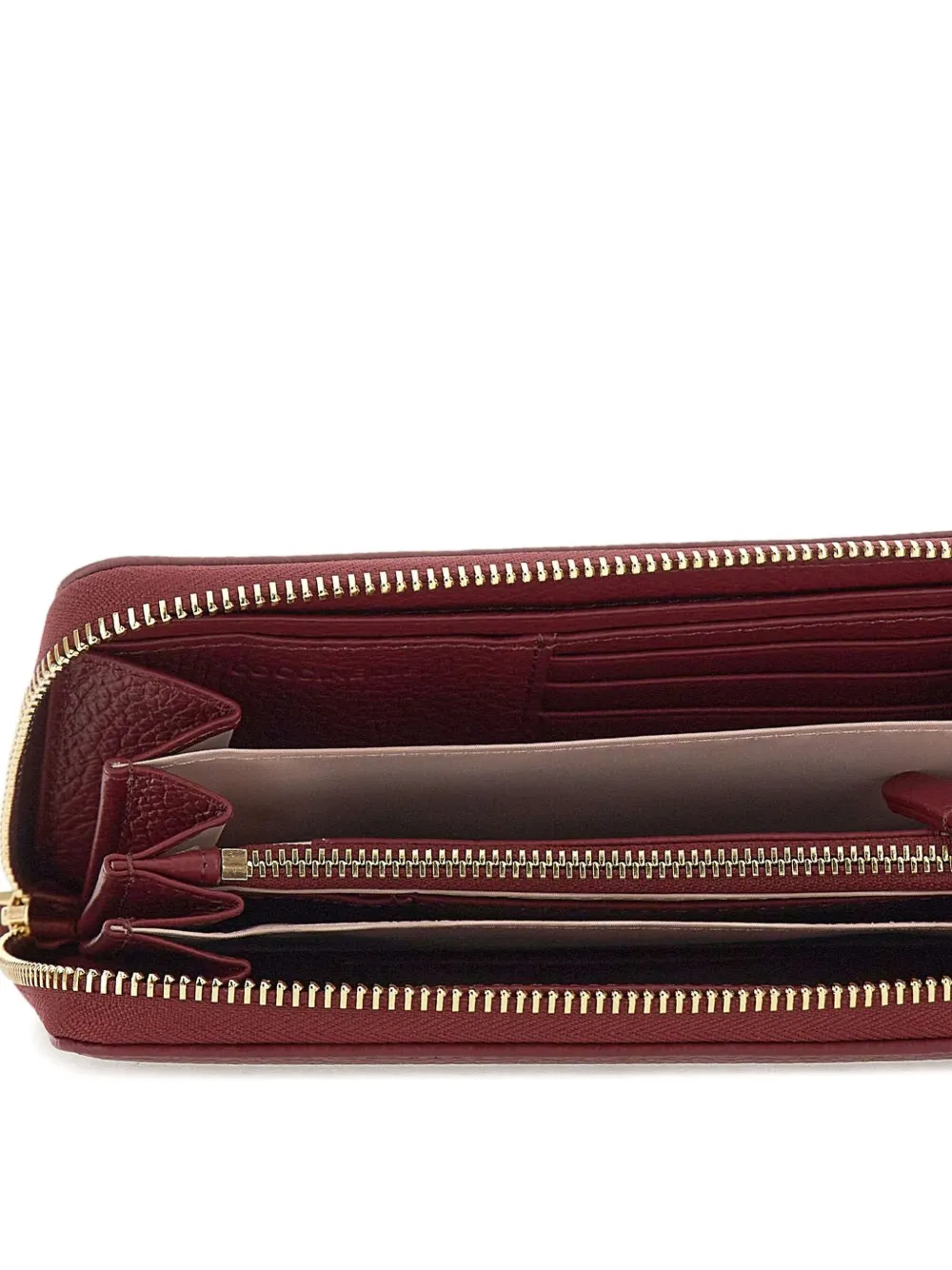 Coccinelle Embossed Logo Zip-around Wallet In Burgundy
