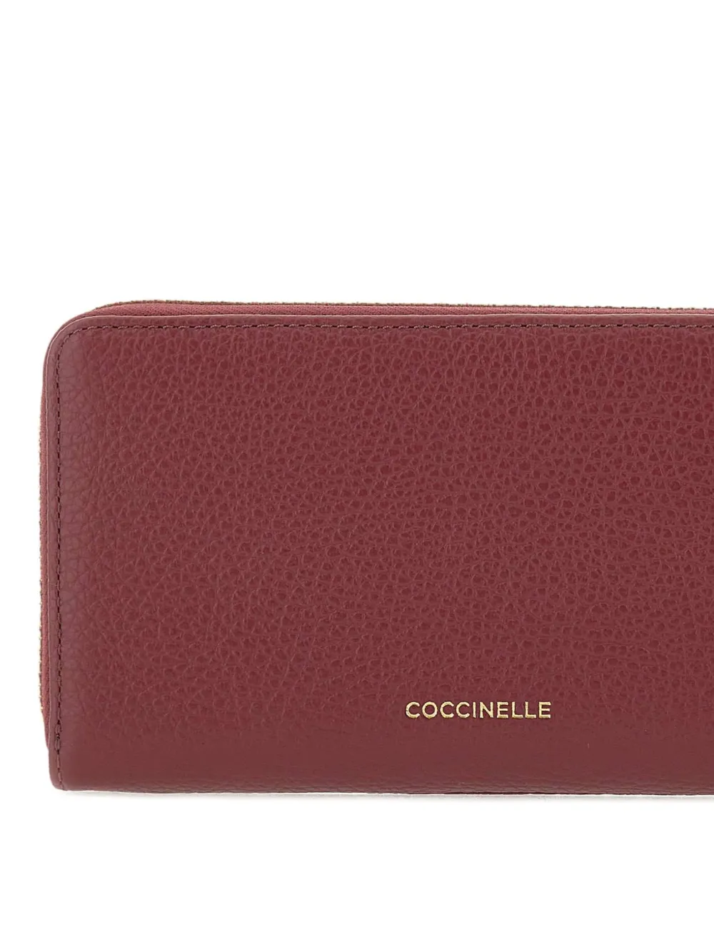 Coccinelle Embossed Logo Zip-around Wallet In Burgundy