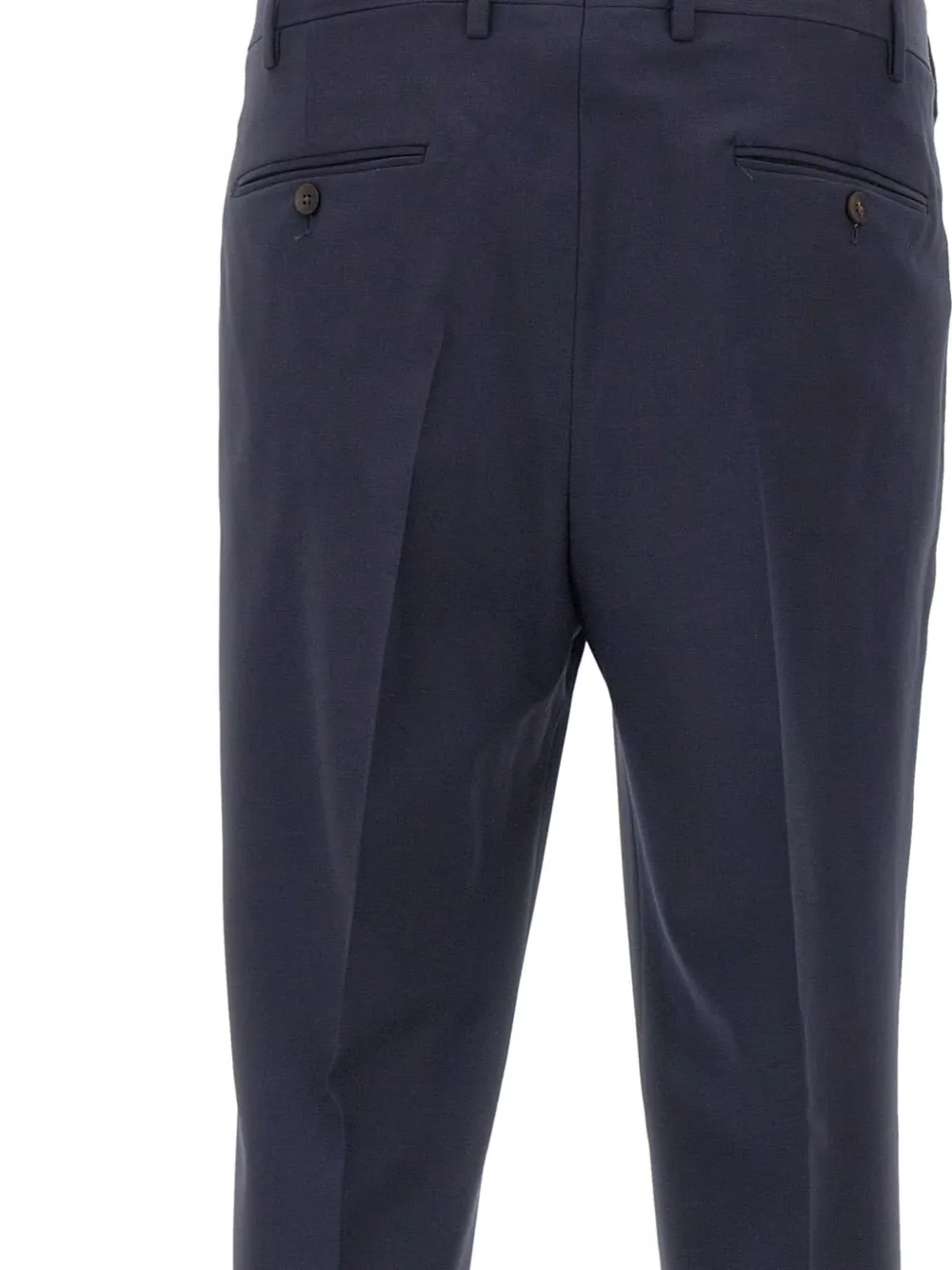 Devore Pleated Front-button Trousers In Blue