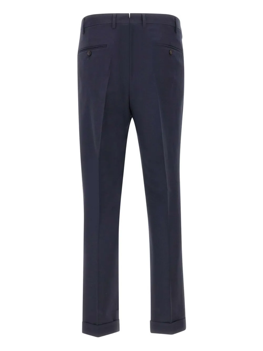 Devore Pleated Front-button Trousers In Blue