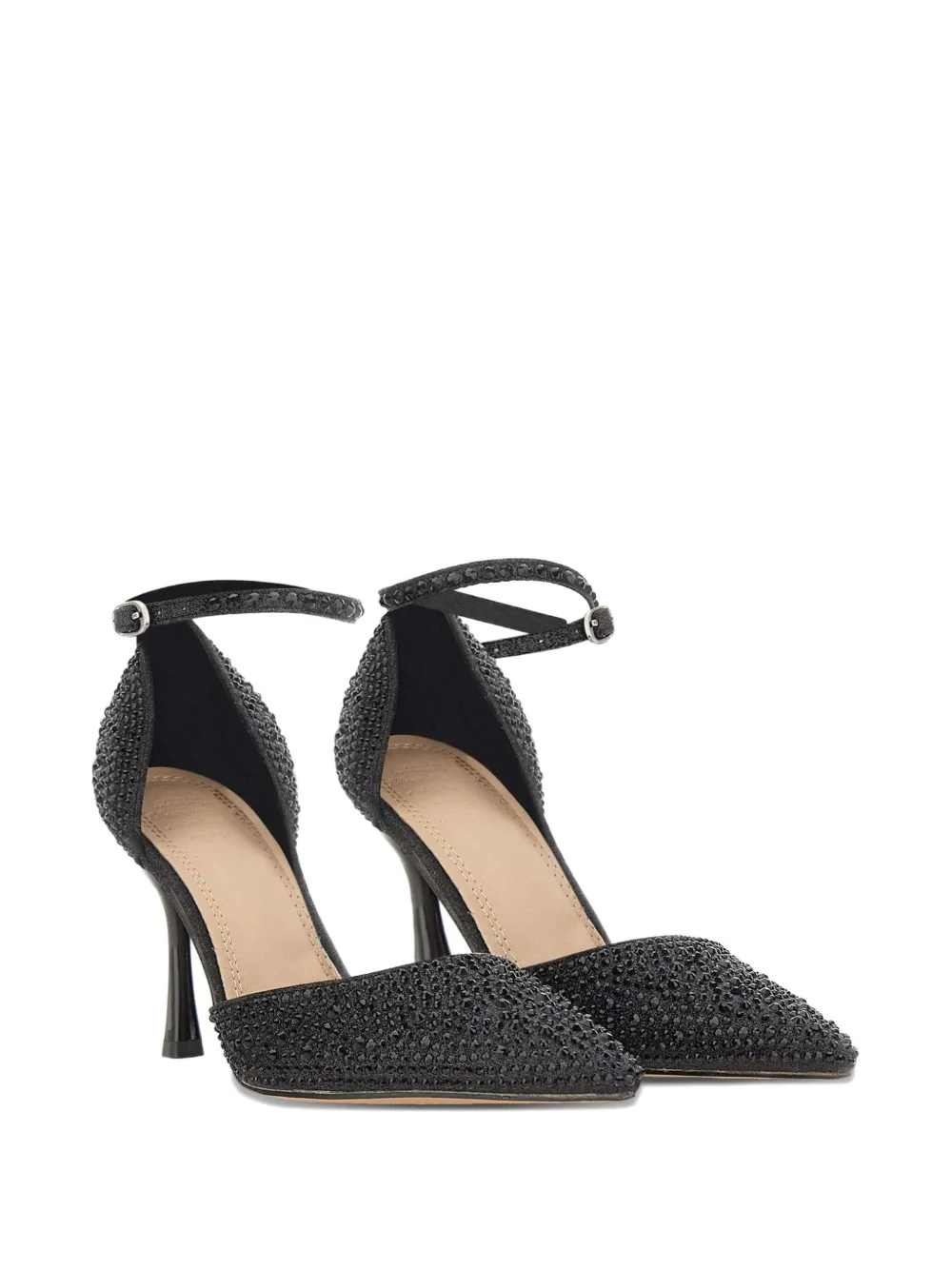 TWENTY FOURHAITCH 90mm Gruis rhinestone ankle-strap pumps Black