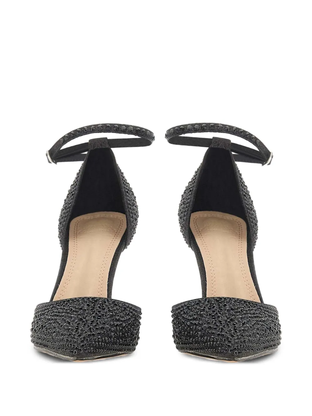 TWENTY FOURHAITCH 90mm Gruis rhinestone ankle-strap pumps Black