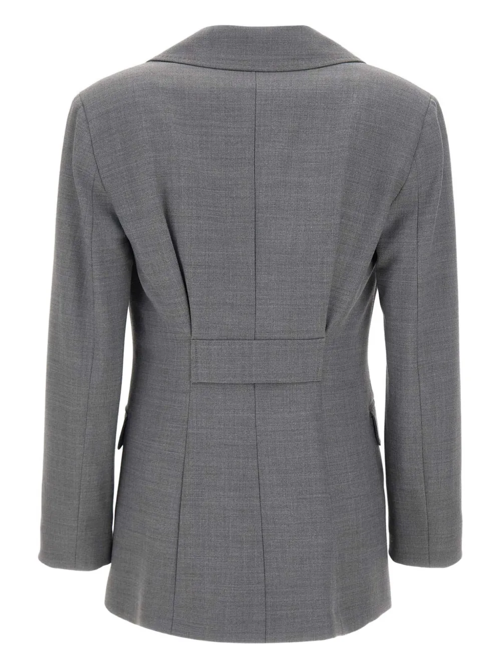 Marella Padded-shoulder Single-button Blazer In Gray