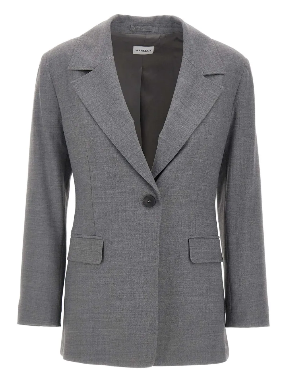 Marella padded-shoulder single-button blazer - グレー Marella padded-shoulder single-button blazer - グレー