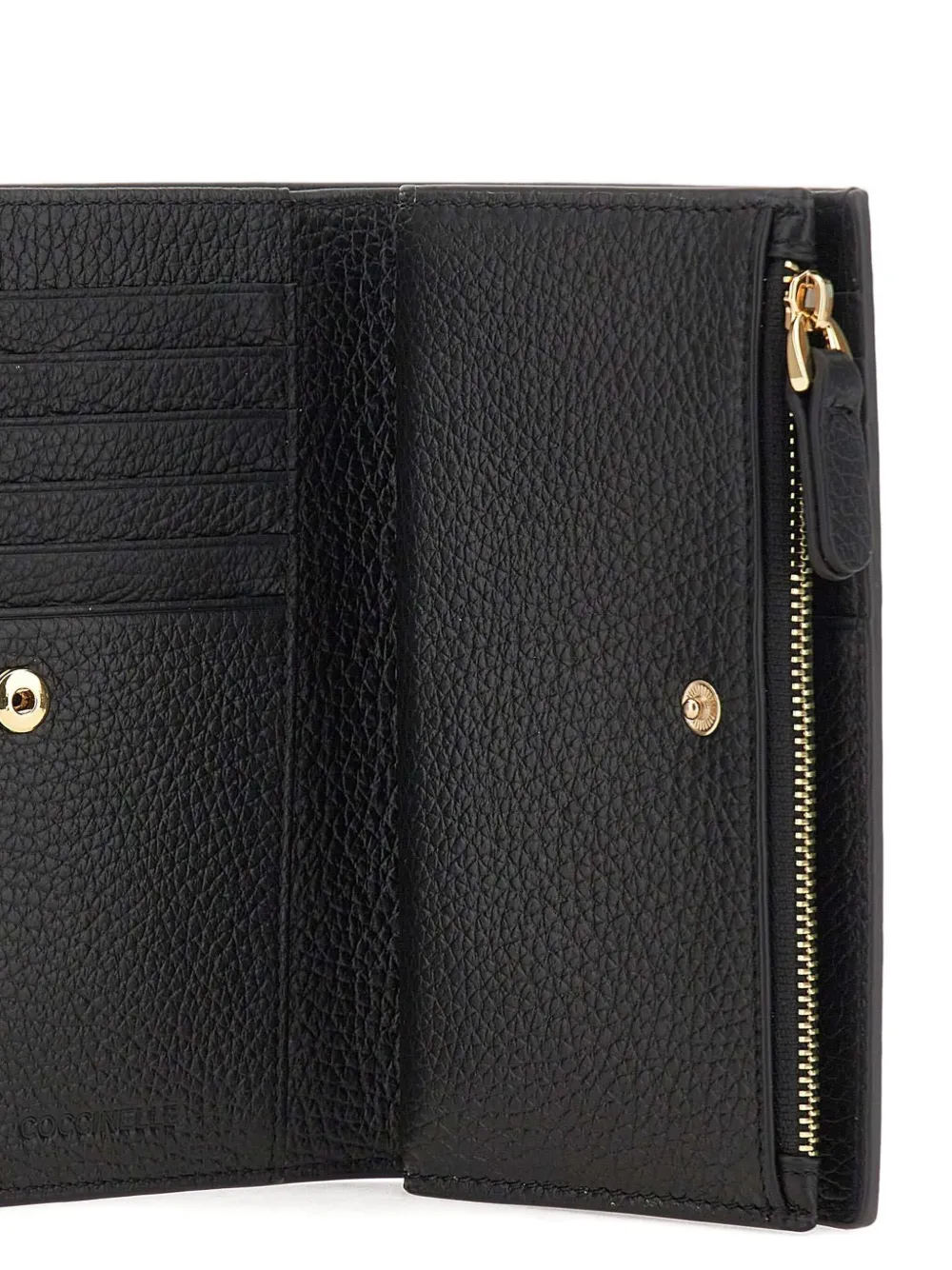 Coccinelle Embossed-logo Leather Wallet In Black