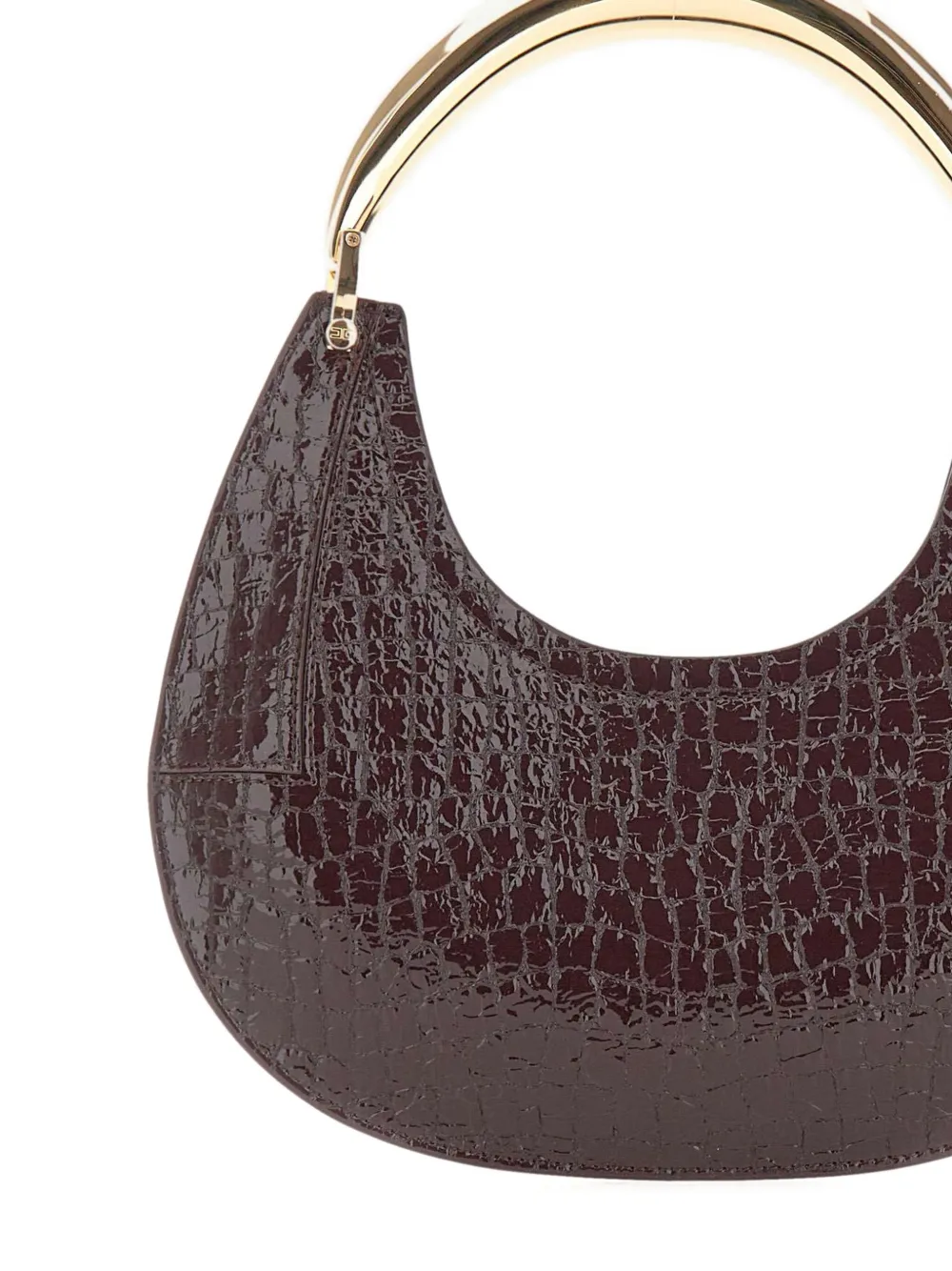 Elisabetta Franchi Hobo Crocodile-effect Jewel-handle Tote Bag In Red