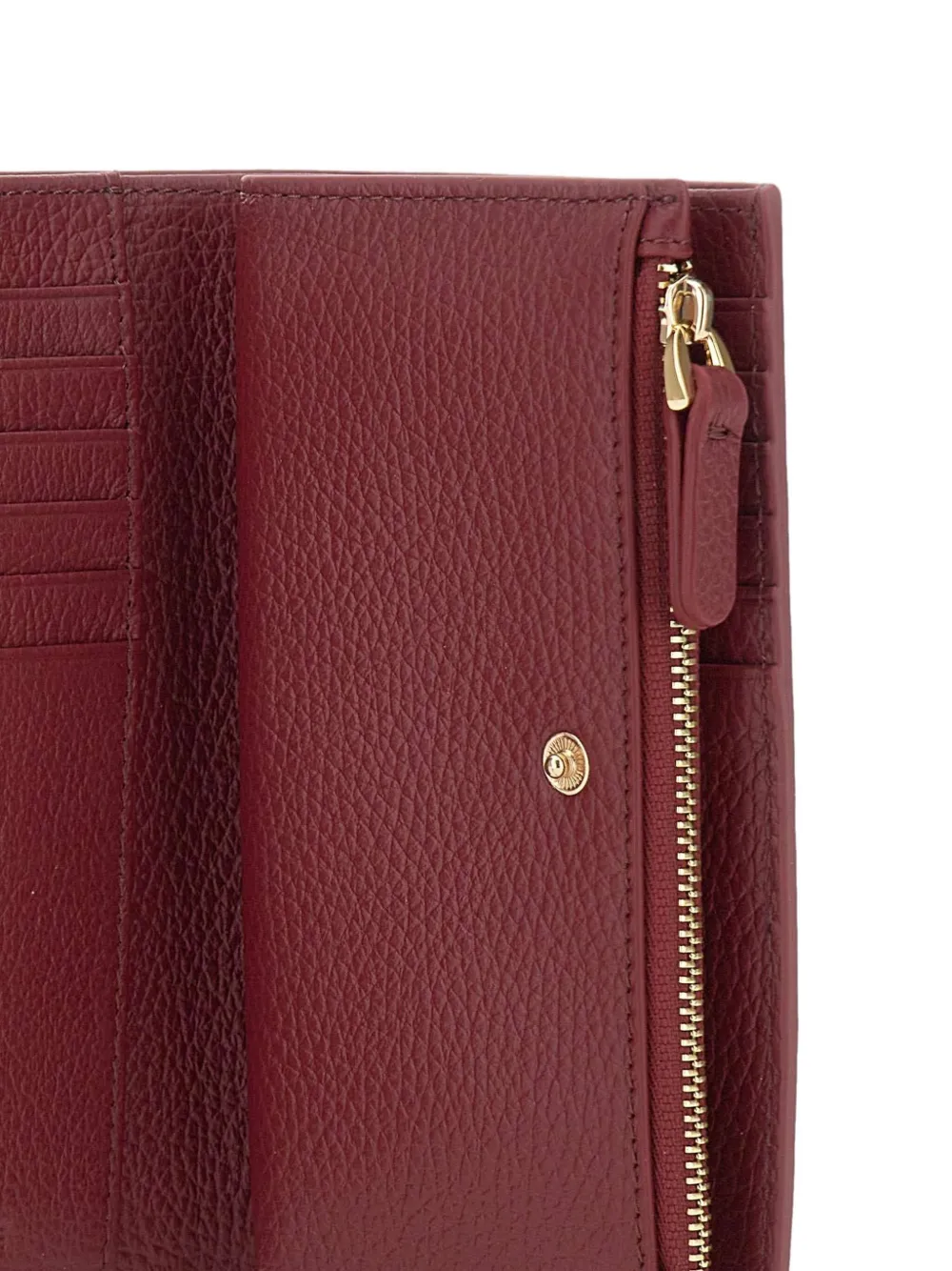 Coccinelle Embossed Logo Leather Wallet In Burgundy