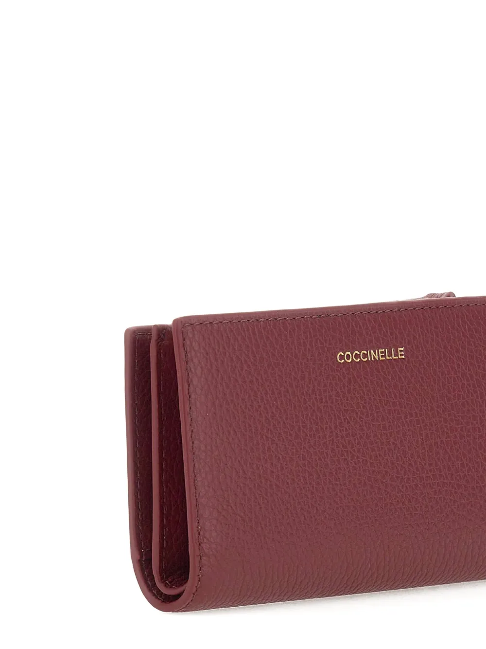Coccinelle Embossed Logo Leather Wallet In Burgundy