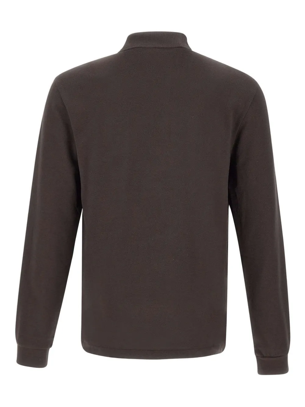 Lacoste long-sleeve ribbed-collar polo shirt - Bruin