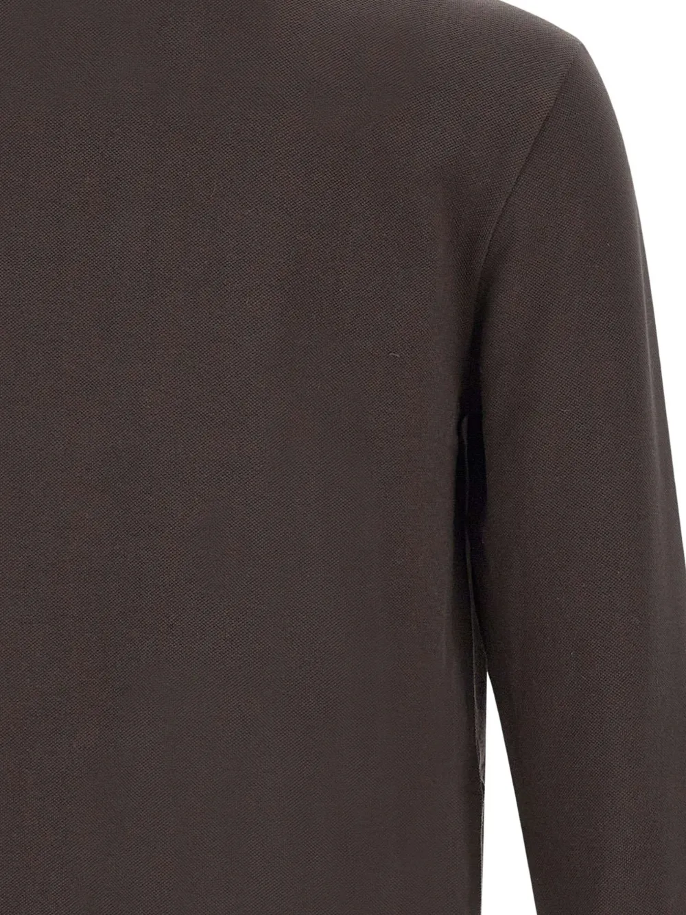 Lacoste Long-sleeve Ribbed-collar Polo Shirt In Brown
