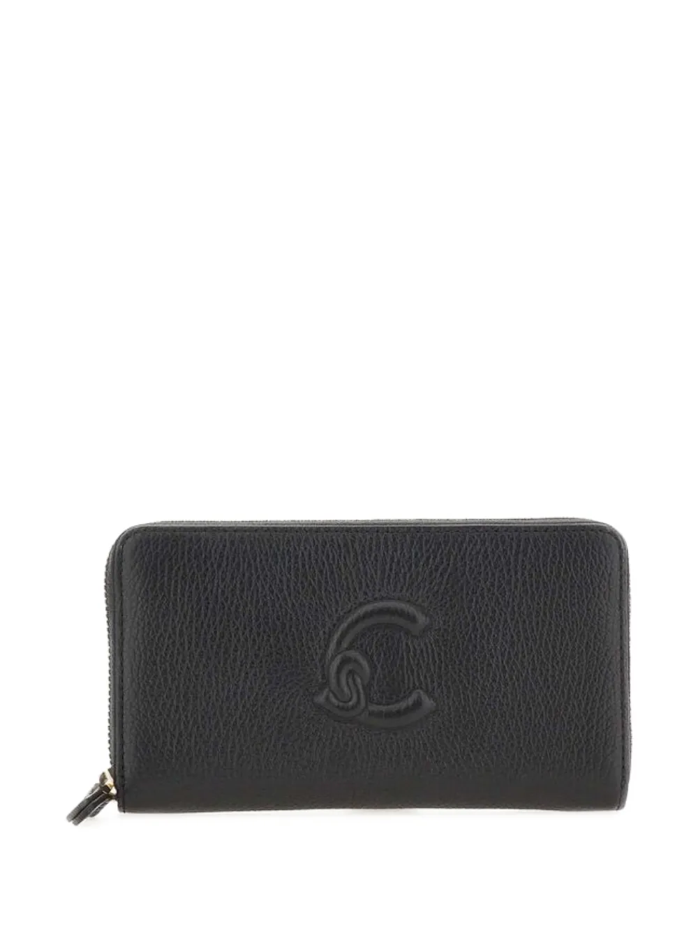 Coccinelle Logo-embossed Zip-around Wallet In Black