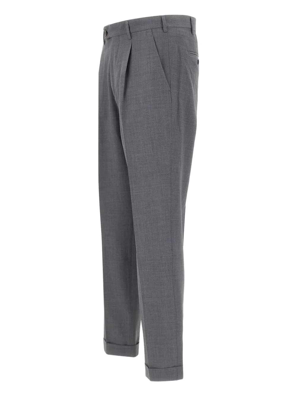 Devore Pleated-front Trousers In Gray