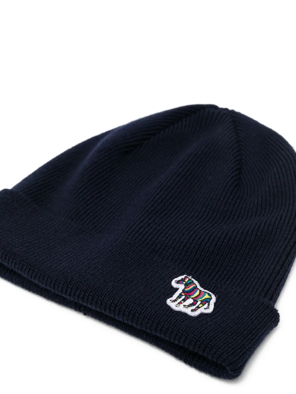 Paul Smith Wollen muts met zebraapplicatie Blauw
