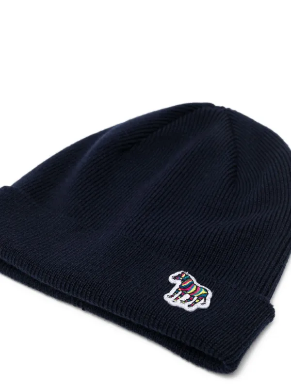 Paul Smith zebra-appliqué Wool Beanie Blue FARFETCH PH
