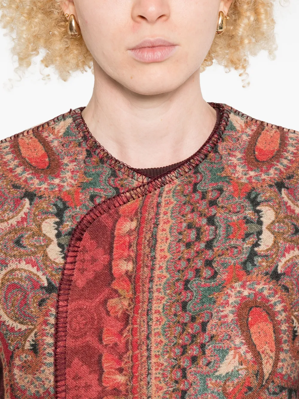 Pierre-louis Mascia Pancake Paisley-print Cape In Brown