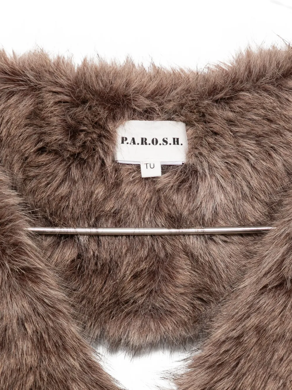 P.A.R.O.S.H. faux-fur collar scarf - Bruin
