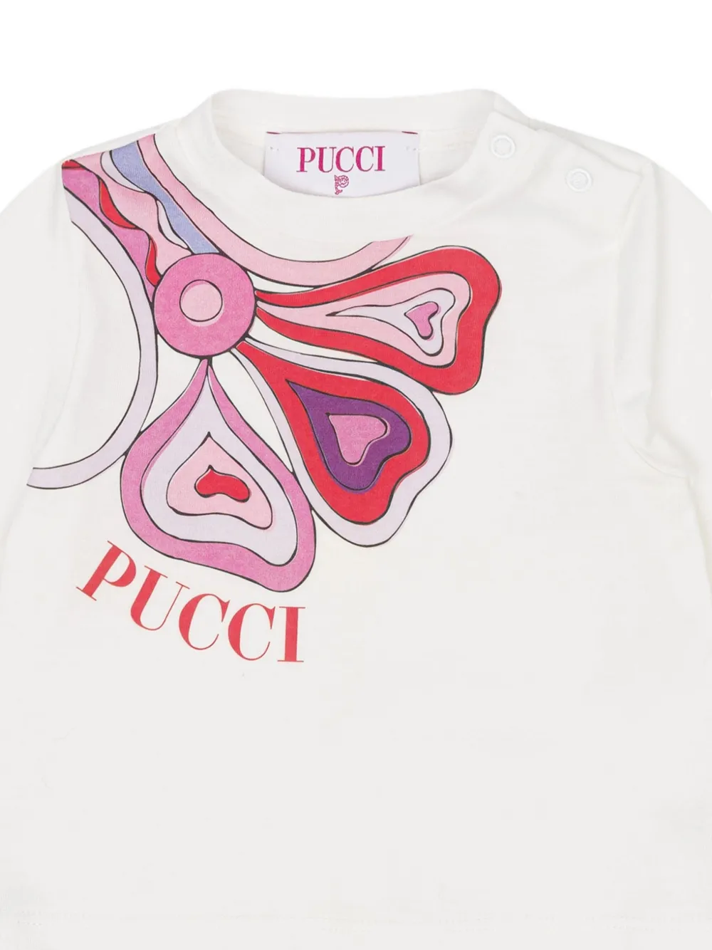 Pucci Junior Graphic Baby Girl Top In White