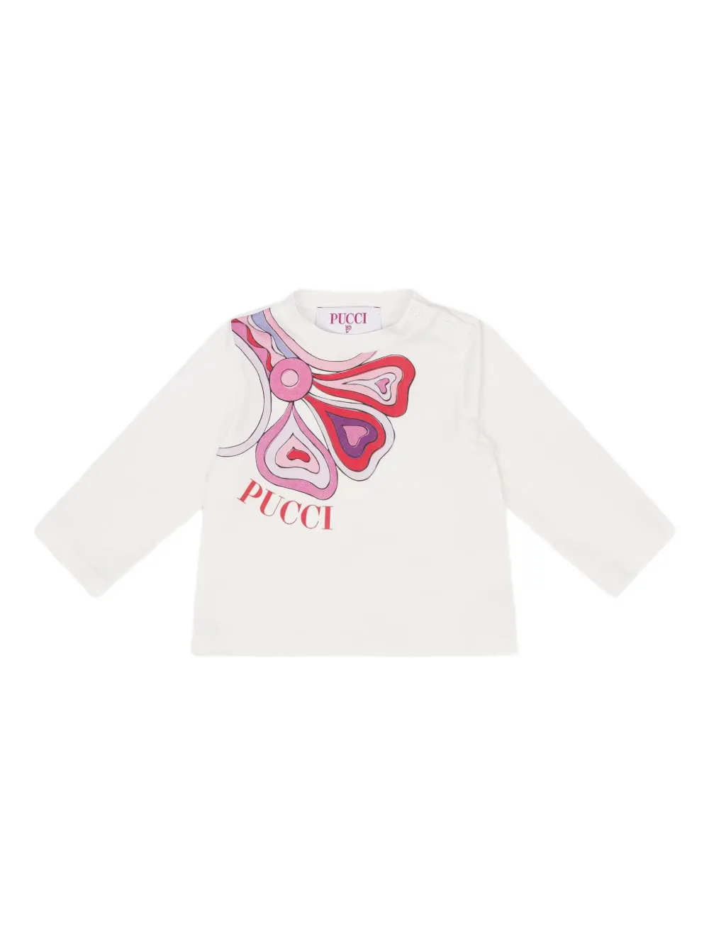 Pucci Junior Graphic Baby Girl Top In White