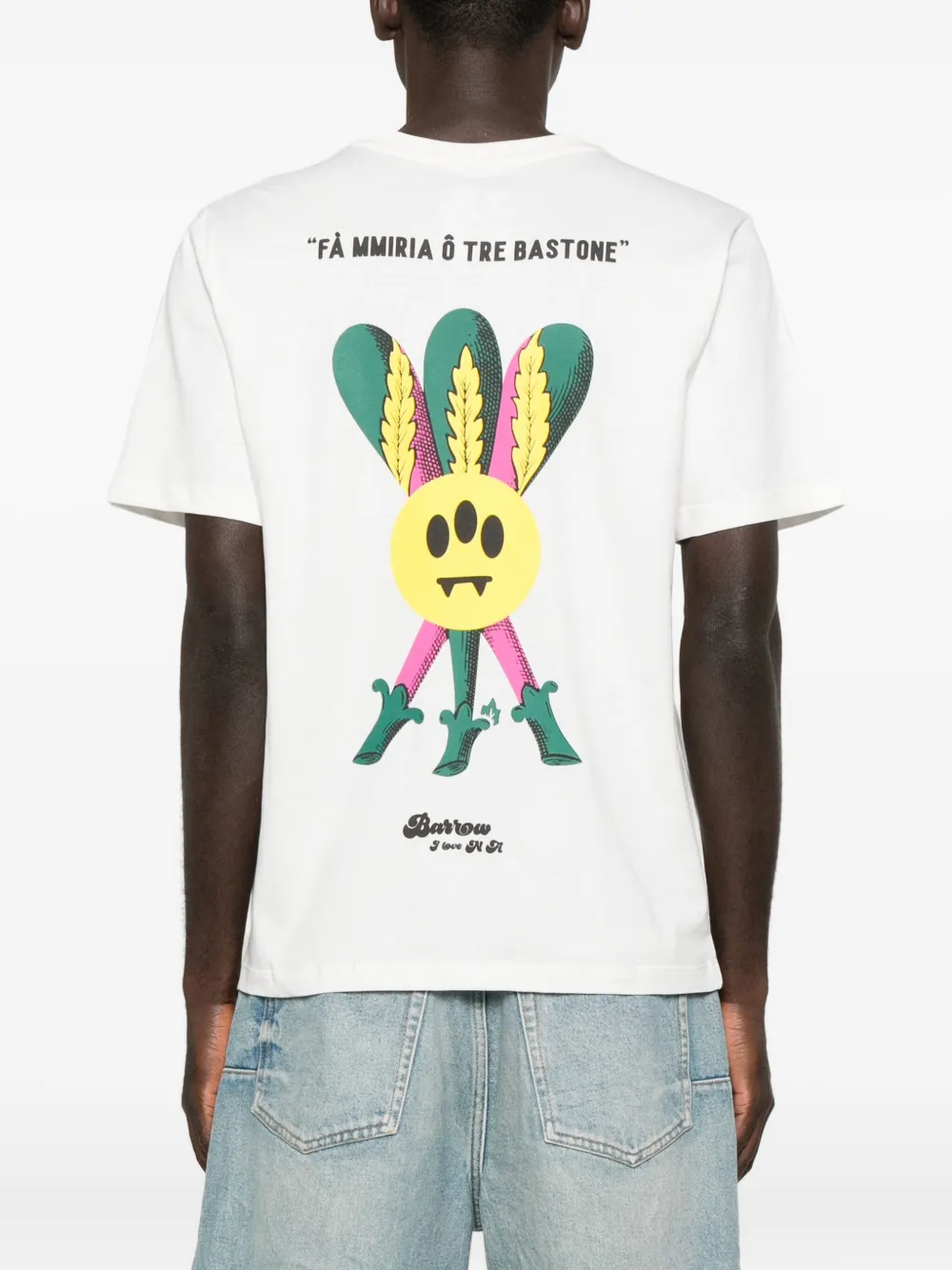 BARROW T-shirt met grafische print Wit