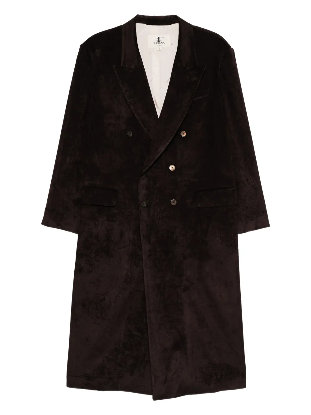 Barena double-breasted velvet coat | Brown | Image 1