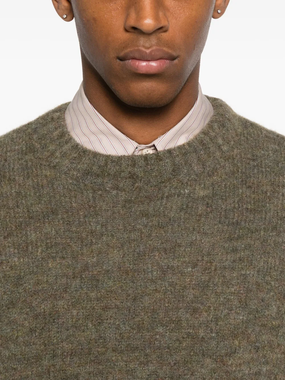 Apc Khaki Lucien Sweater In Brown