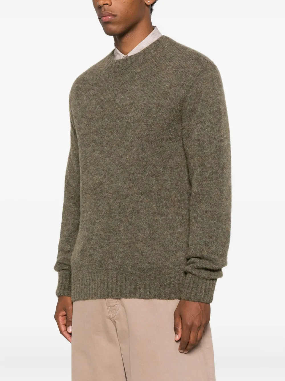 Apc Khaki Lucien Sweater In Brown