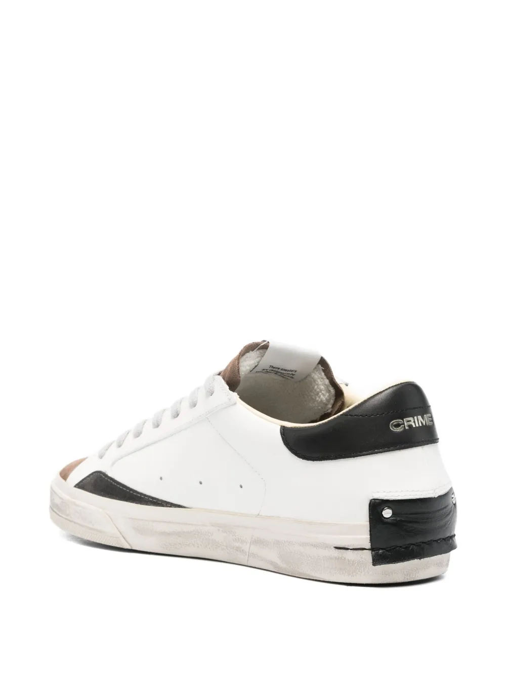 Crime London Distressed Downtown leren suède sneakers Wit