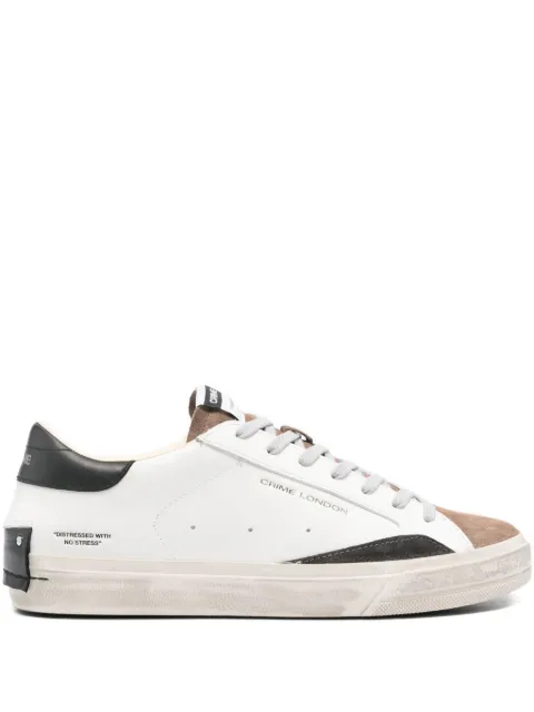 Crime London Distressed Downtown leather-suede sneakers