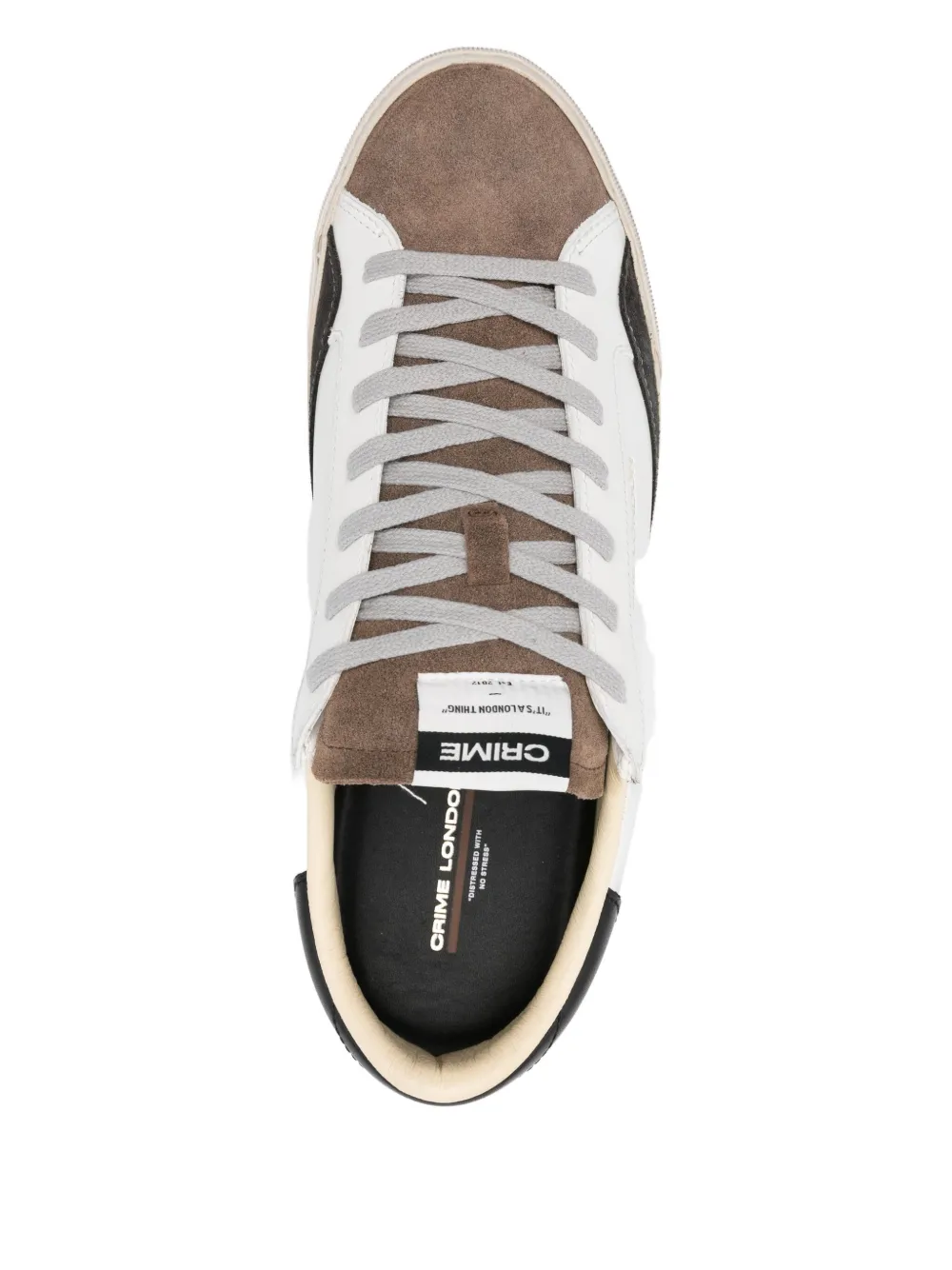 Crime London Distressed Downtown Leather-suede Sneakers In Multi
