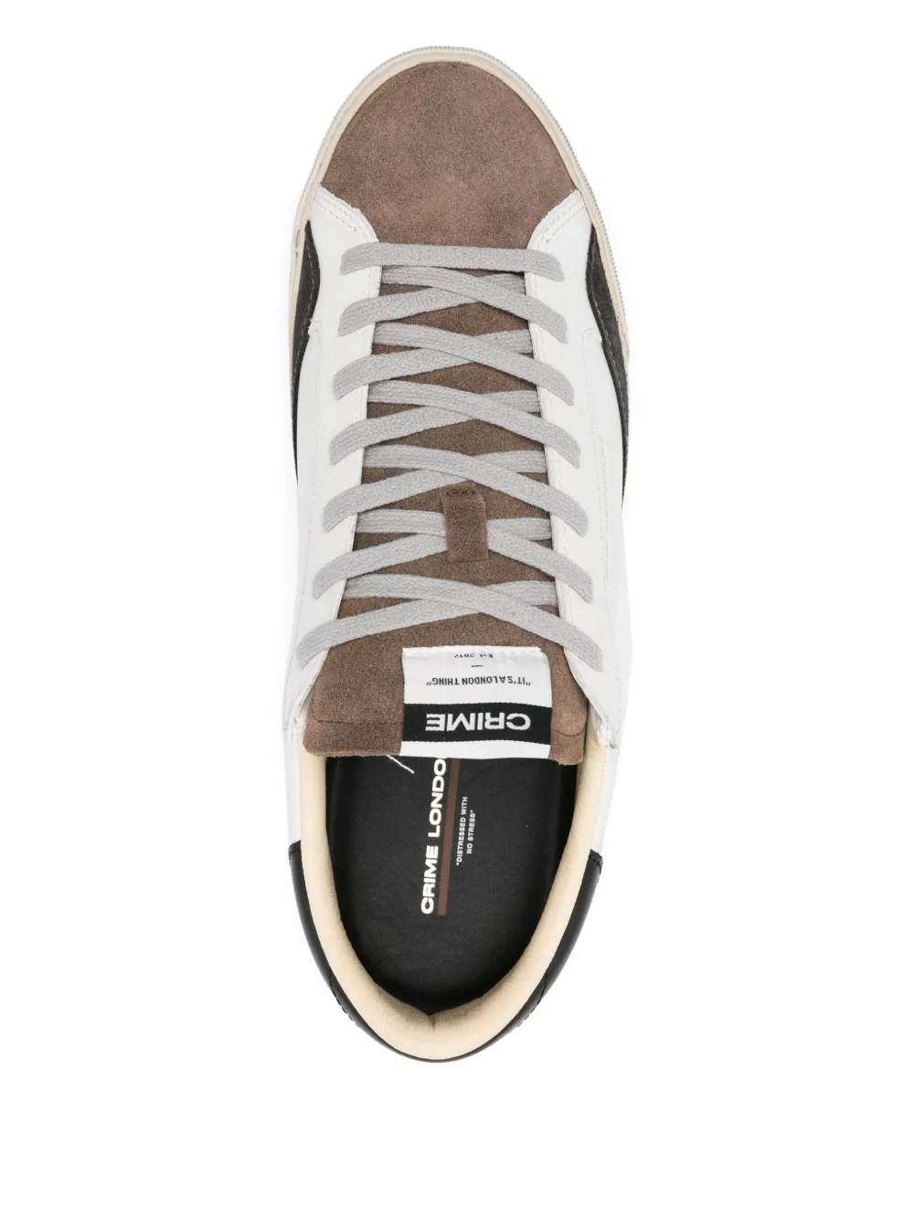 Crime London Distressed Downtown leren suède sneakers Wit