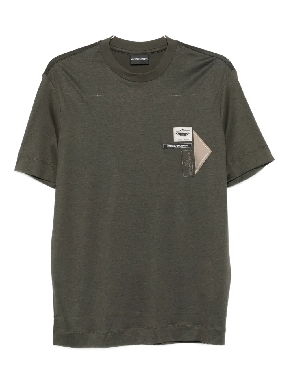 Emporio Armani Patch-embellished T-shirt In Green