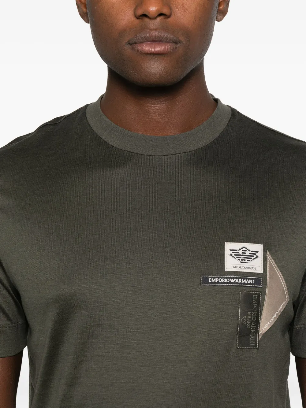 Emporio Armani T-shirt verfraaid met patch Groen