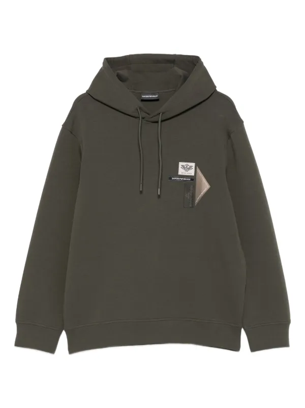 Emporio Armani ロゴアップリケ パーカー | グリーン | FARFETCH JP