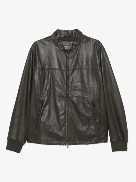 Emporio Armani zip-up leather jacket