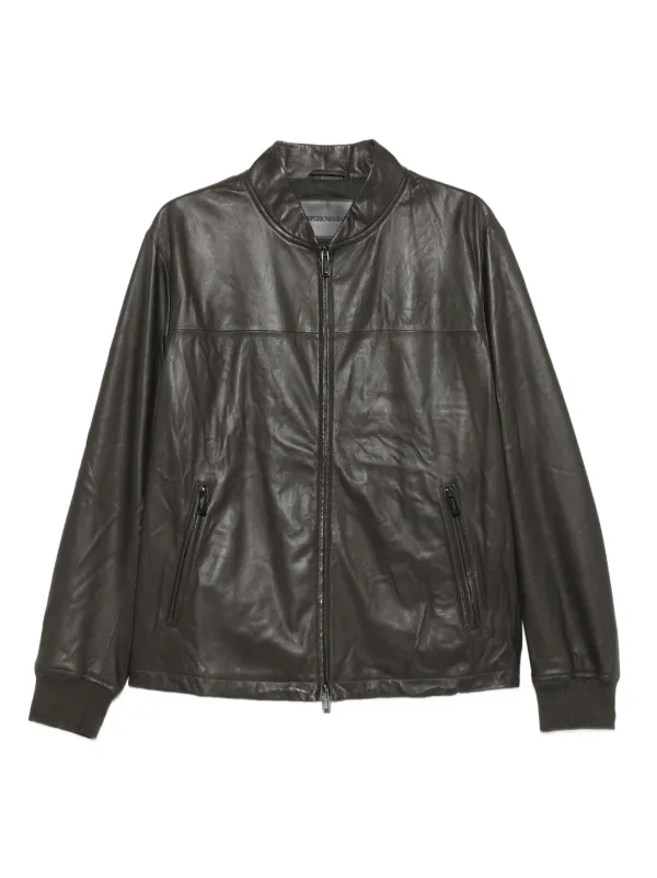 EMPORIO ARMANI ブラックレザージャケット EMPORIO ARMANI(エンポリオアルマーニ) レザージャケット(メンズ