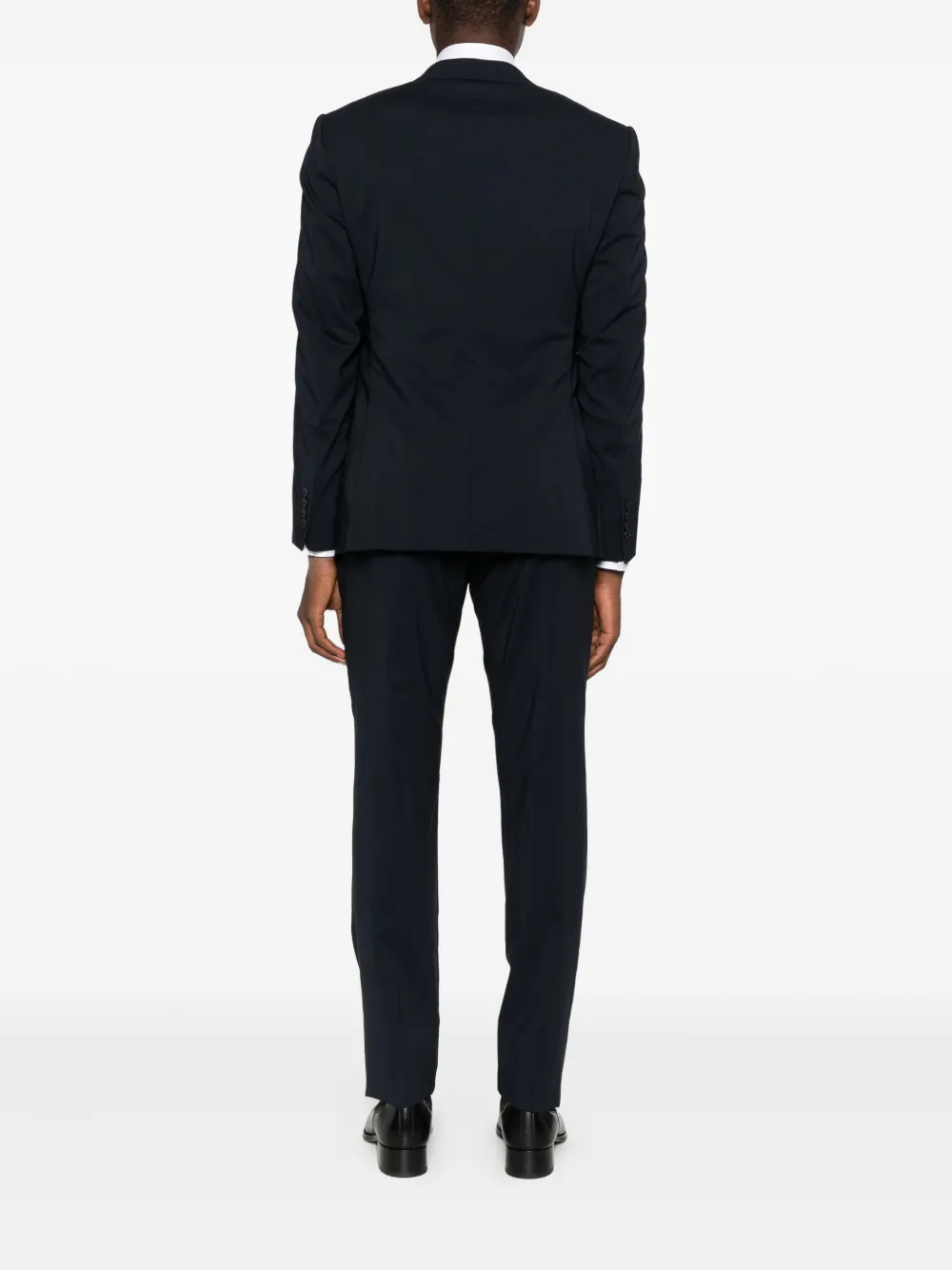 Emporio Armani Pak met gekerfde revers Zwart