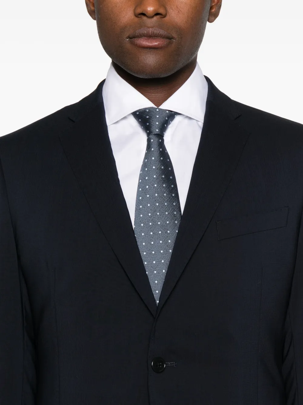 Emporio Armani Pak met gekerfde revers Zwart